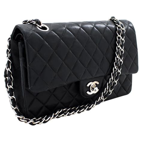 chanel bag black and silver|black velvet chanel bag.